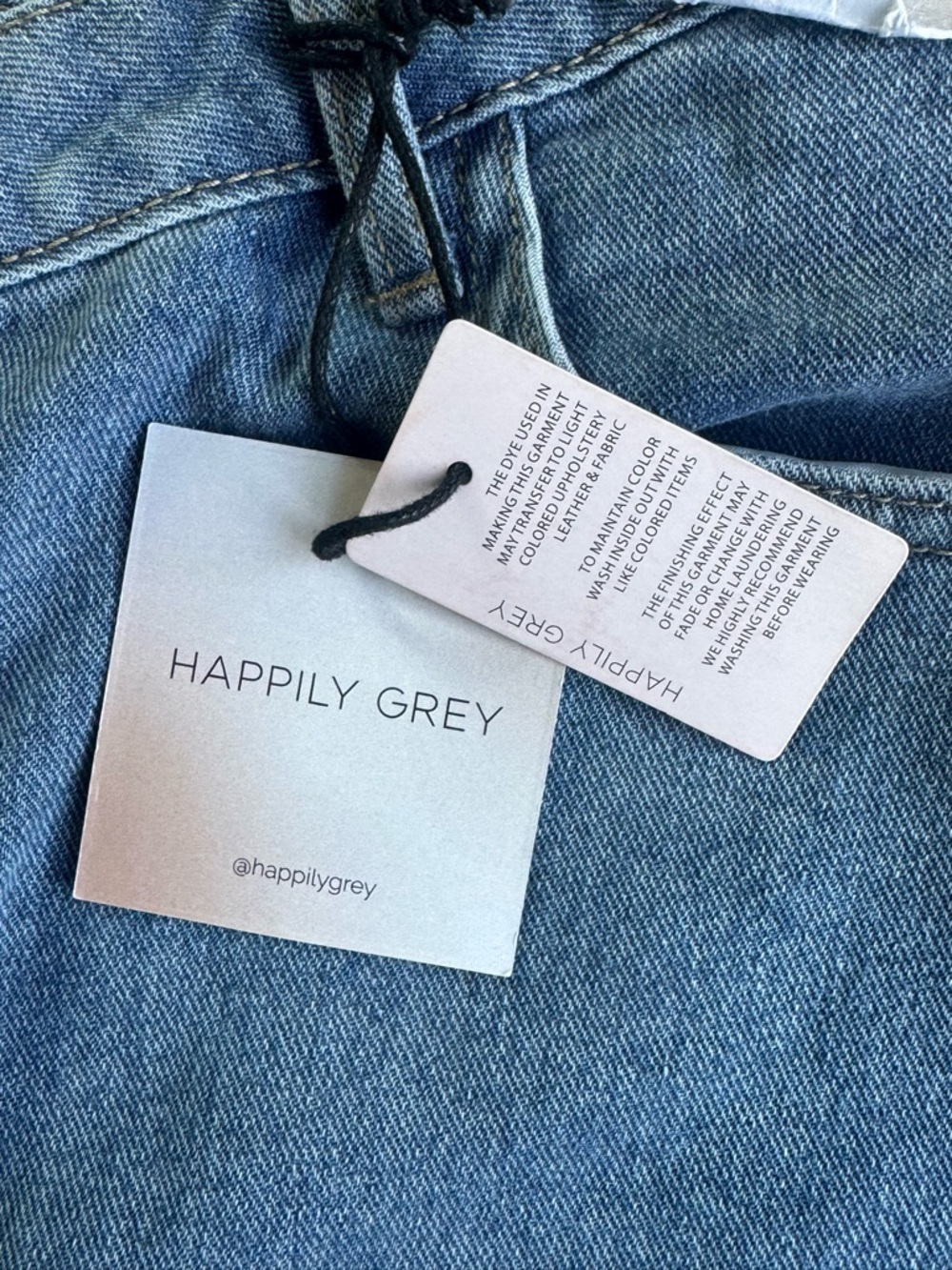 HAPPILY GREY Denim Front Slit Midi Skirt Raw Hem Asymmetrical Waistband 7/27 - Picture 6 of 11